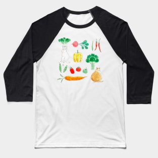 Vegetable Kittens Baseball T-Shirt